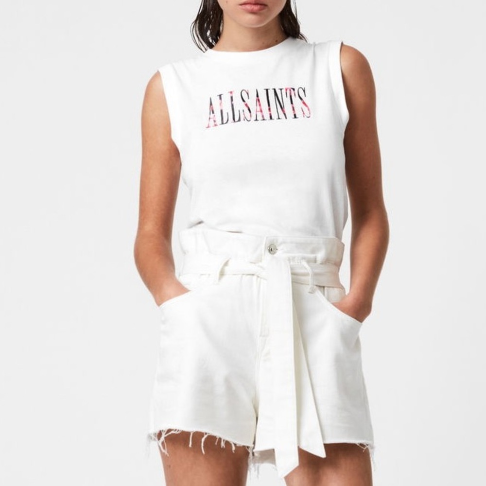 ALLSAINTS Jasmine Immy Cotton Embroidered Logo Tank